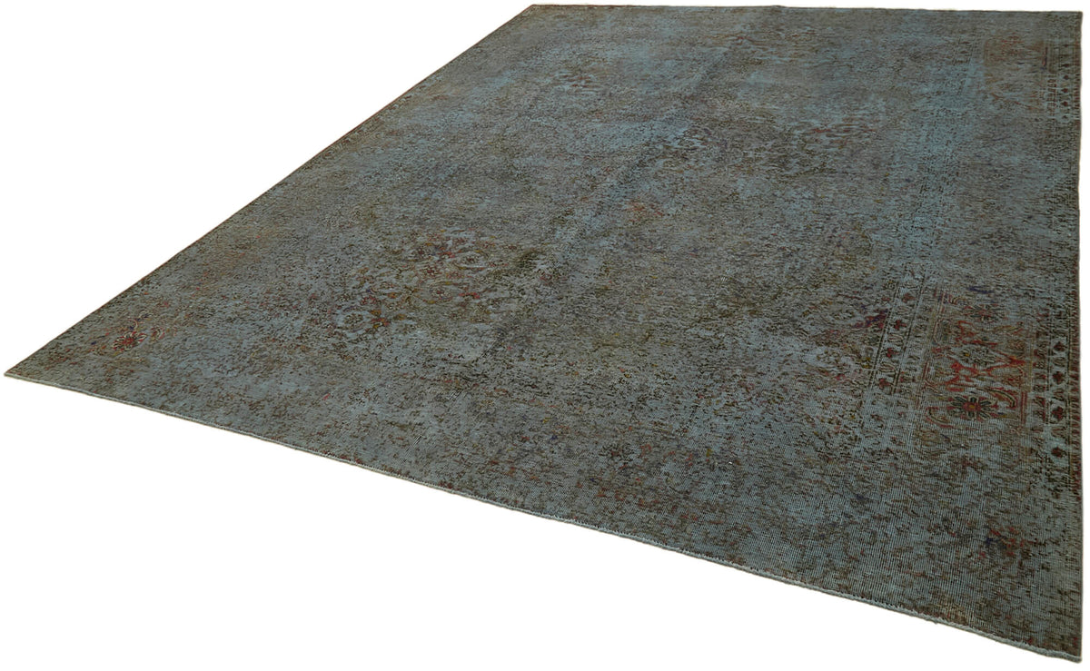 Zelko Soyut Desenli Gri ve Kahverengi El Dokuma Halı 294x378 cm – doku yakın çekim