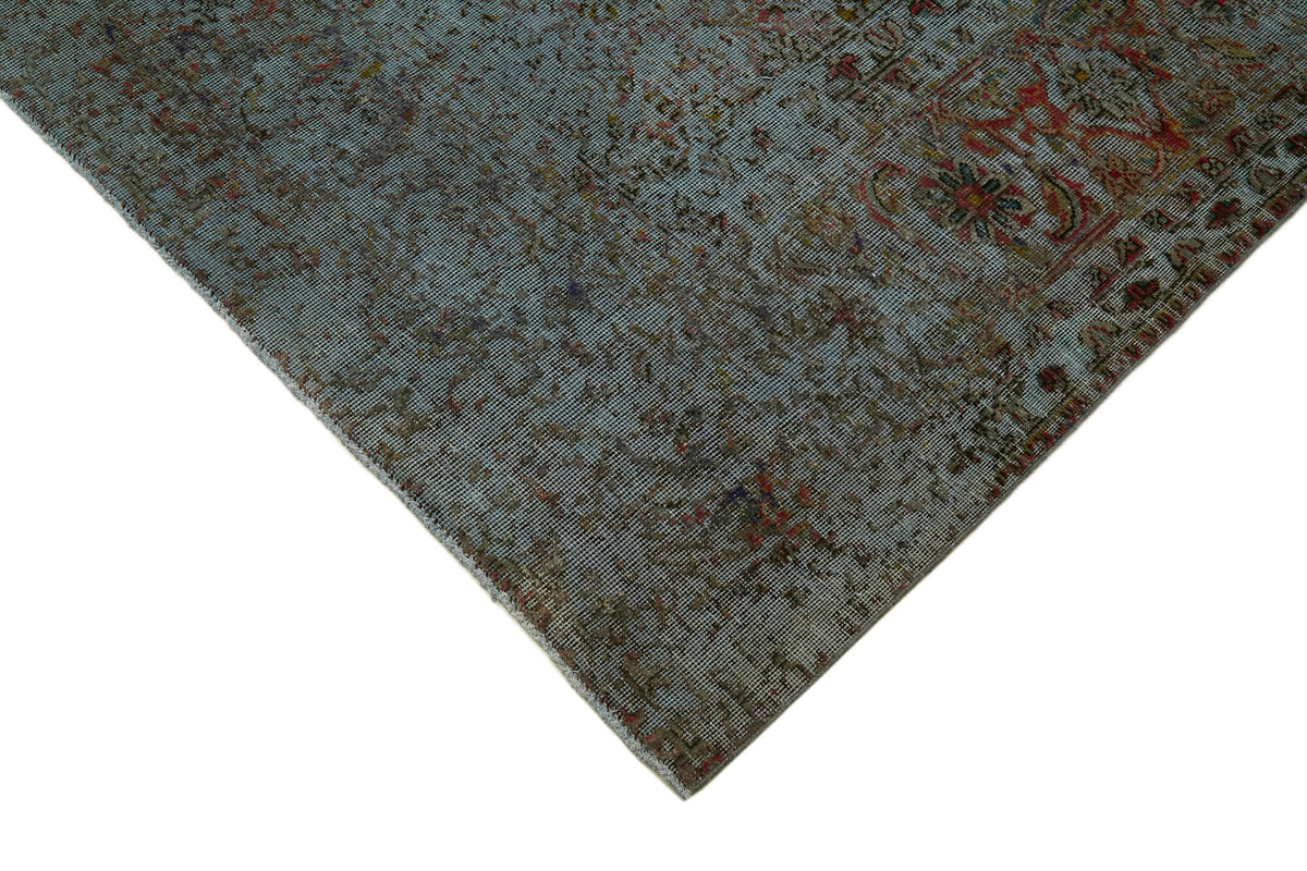 Zelko Soyut Desenli Gri ve Kahverengi El Dokuma Halı 294x378 cm – detay görünümü