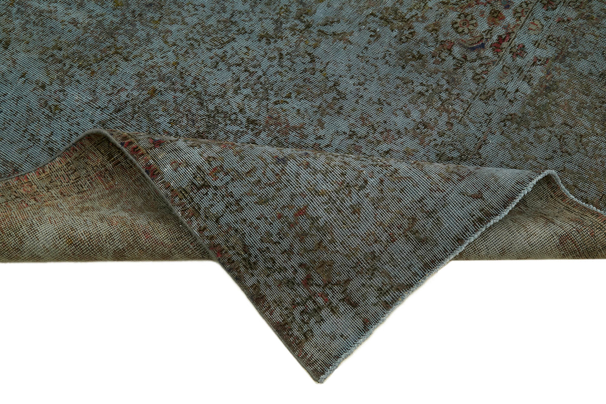 Zelko Soyut Desenli Gri ve Kahverengi El Dokuma Halı 294x378 cm – kenar detayı
