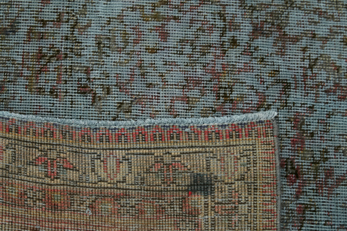 Zelko Soyut Desenli Gri ve Kahverengi El Dokuma Halı 294x378 cm – arka yüz görünümü
