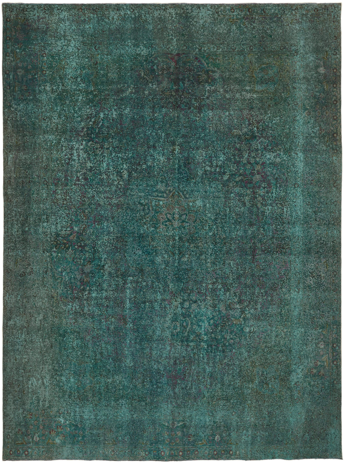 Zelko Turkuaz Gri Soyut Modern El Dokuma Halı 300x395 cm