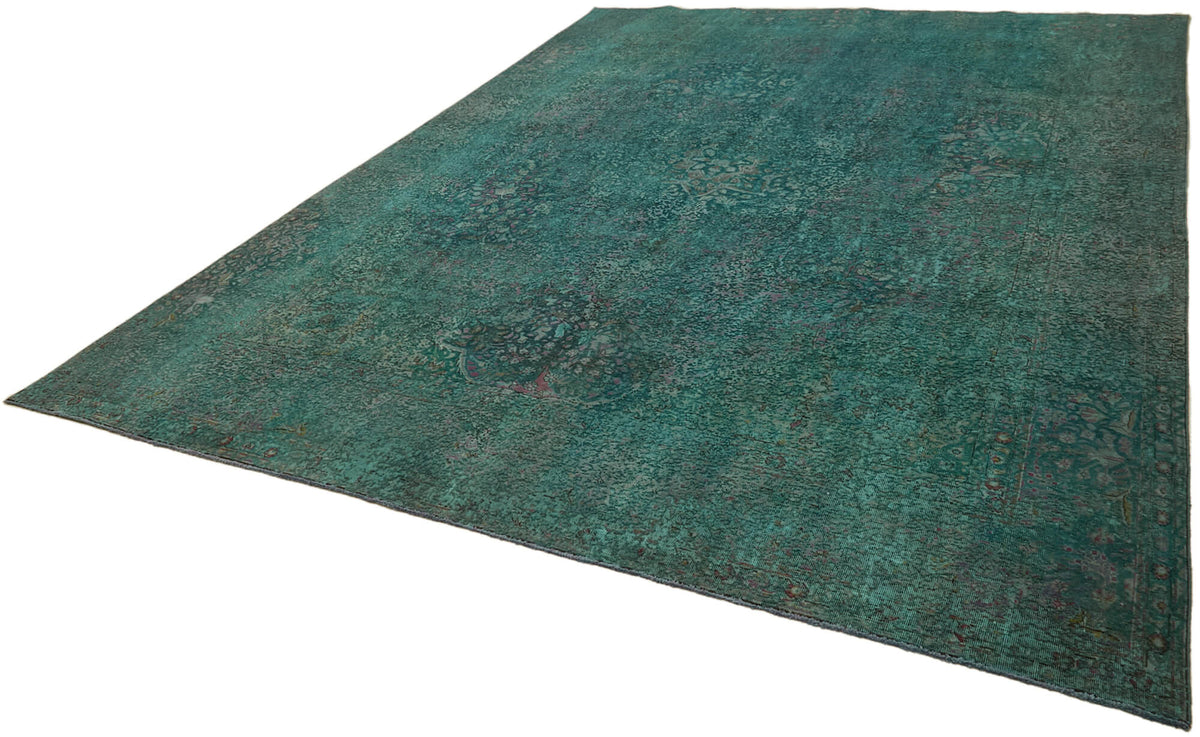 Zelko Turkuaz Gri Soyut Modern El Dokuma Halı 300x395 cm – doku yakın çekim