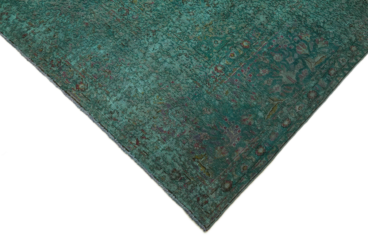 Zelko Turkuaz Gri Soyut Modern El Dokuma Halı 300x395 cm – detay görünümü