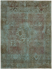 Zelko Turkuaz Rengi Halı Eskitme Yüzeyli Modern Tasarım 290x375 cm