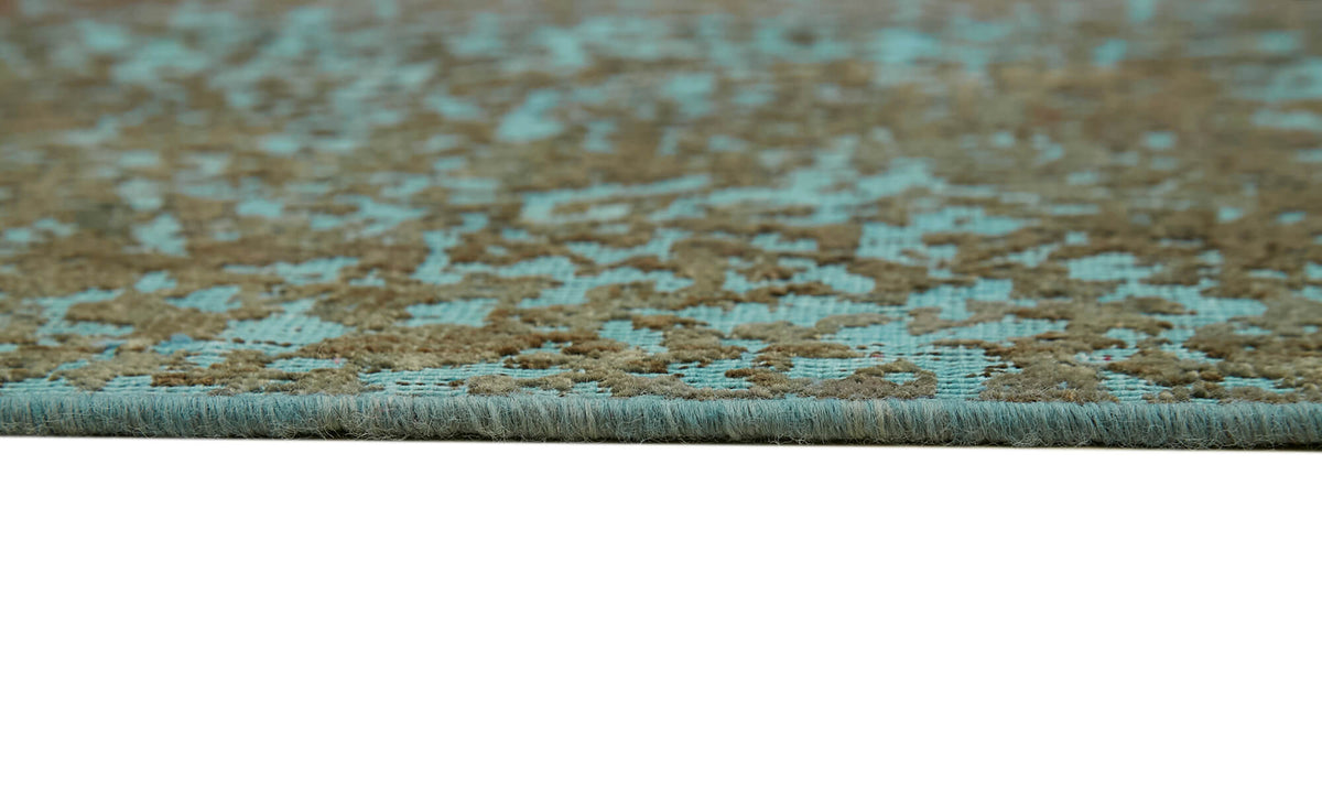 Zelko Turkuaz Rengi Halı Eskitme Yüzeyli Modern Tasarım 290x375 cm – farklı açı