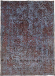 Zelko Mavi ve Kahverengi Soyut Desenli El Dokuma Halı 291x390 cm