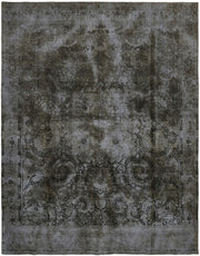 Zelko Antrasit Gri Soyut Desenli Yün Pamuk El Dokuma Halı 291x364 cm