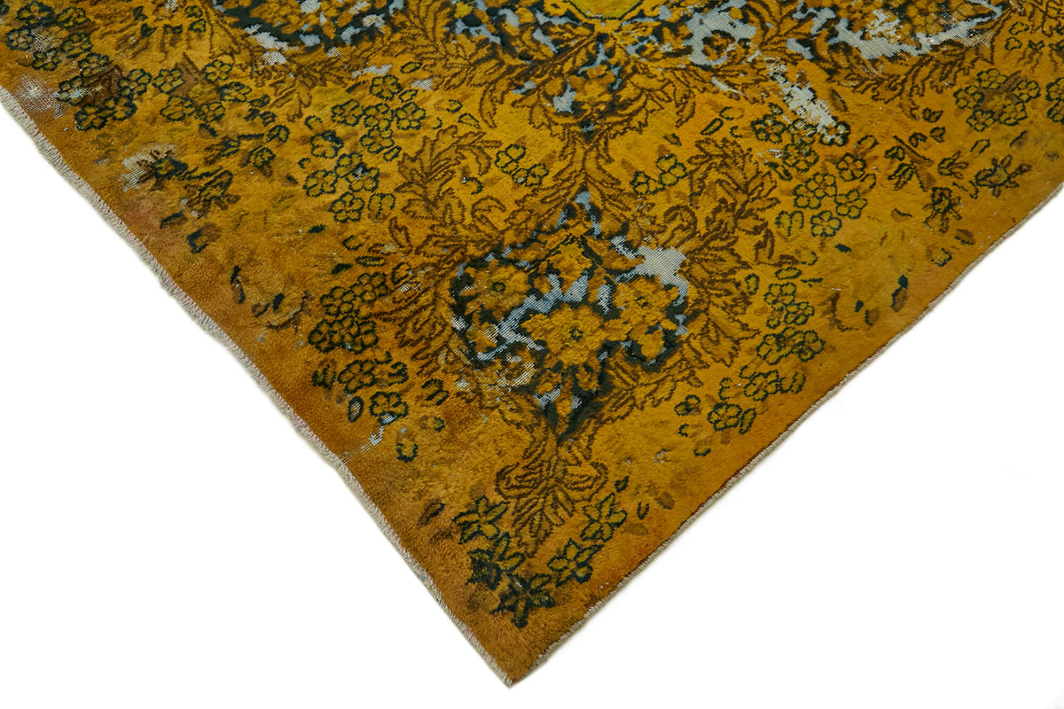Zelko Sarı Beyaz Madalyon Desenli El Dokuma Halı 294x405 cm – detay görünümü