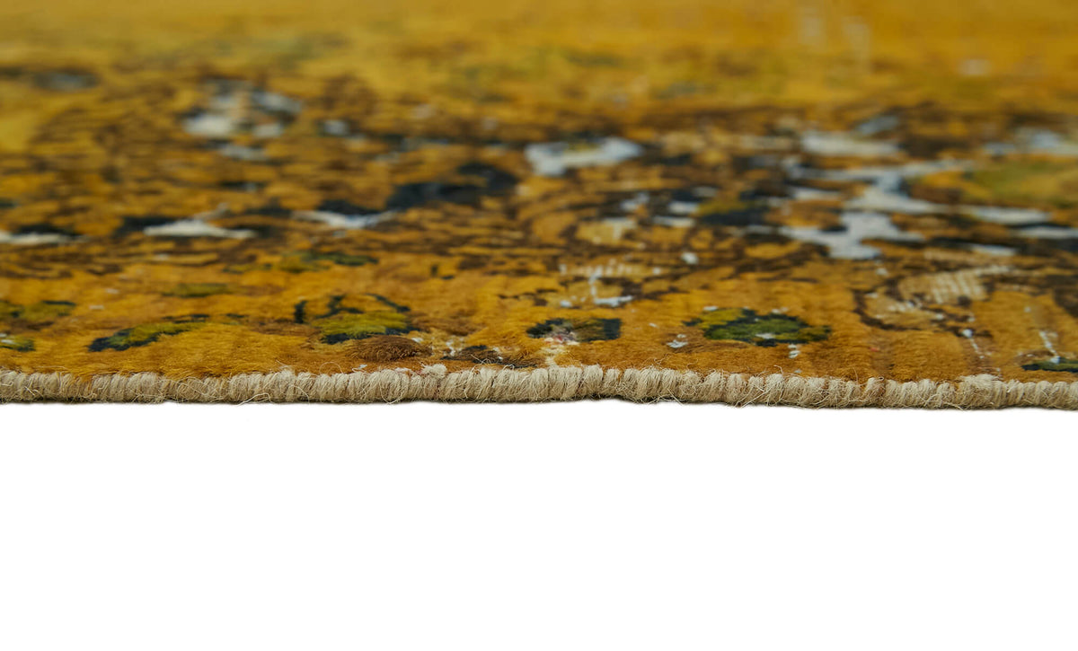 Zelko Sarı Beyaz Madalyon Desenli El Dokuma Halı 294x405 cm – farklı açı