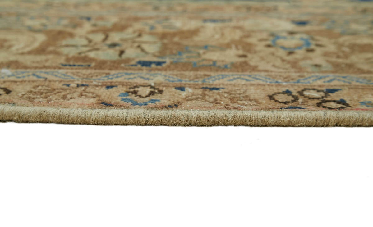 Rusvo Vintage Bej Lacivert Madalyon Desenli El Dokuma Halı 285x370 cm – farklı açı