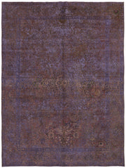 Zelko El Dokuma Eskitme Mor ve Kahverengi Soyut Desenli Halı 300x391 cm