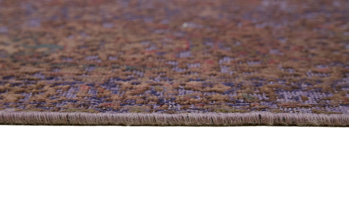 Zelko El Dokuma Eskitme Mor ve Kahverengi Soyut Desenli Halı 300x391 cm – farklı açı