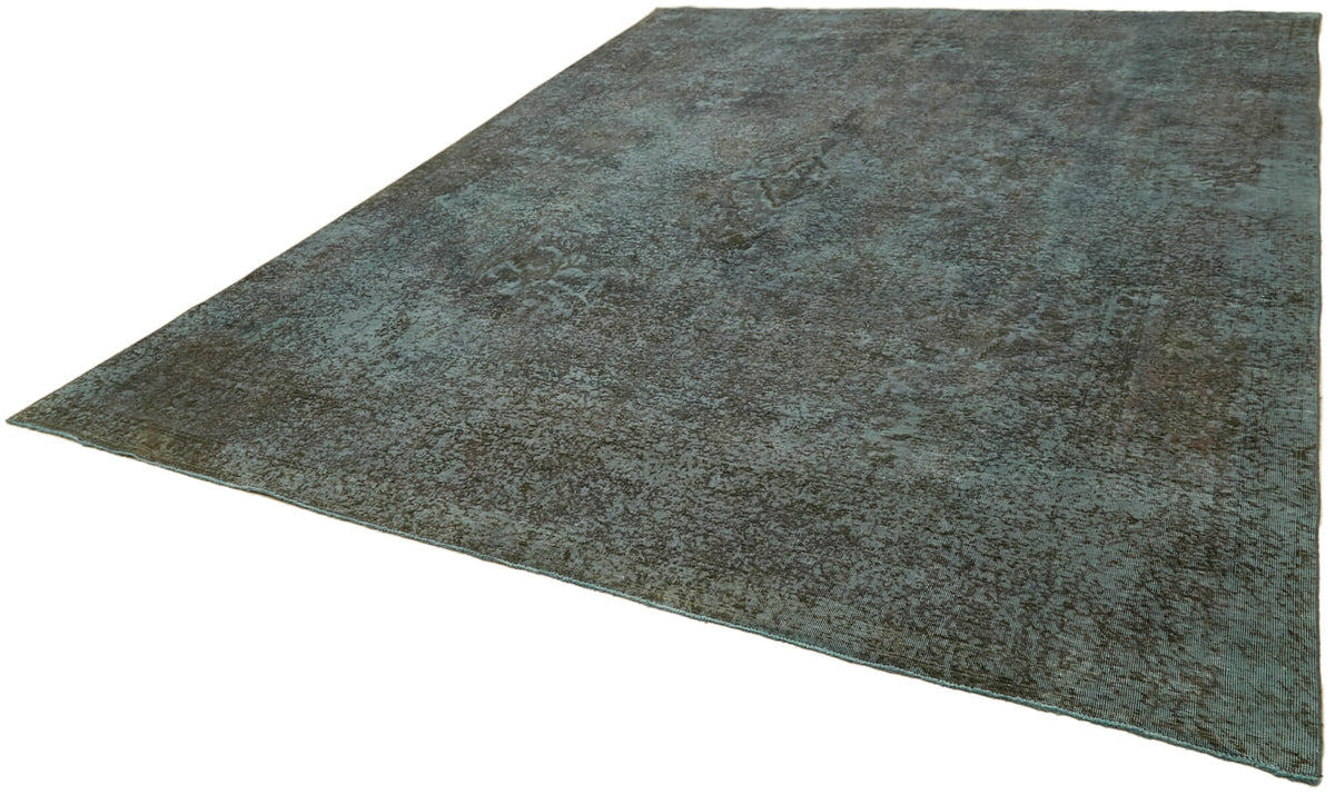 Zelko Gri Mavi Soyut Modern El Dokuma Halı 288x383 cm – doku yakın çekim