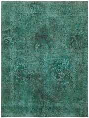 Zelko Koyu Yeşil ve Turkuaz Soyut Desenli El Dokuma Halı 247x318 cm