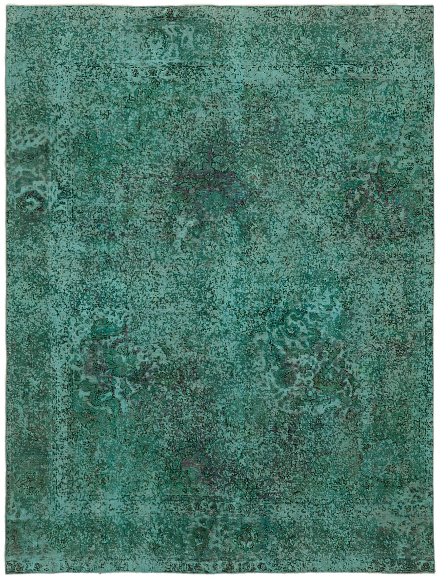 Zelko Koyu Yeşil ve Turkuaz Soyut Desenli El Dokuma Halı 247x318 cm