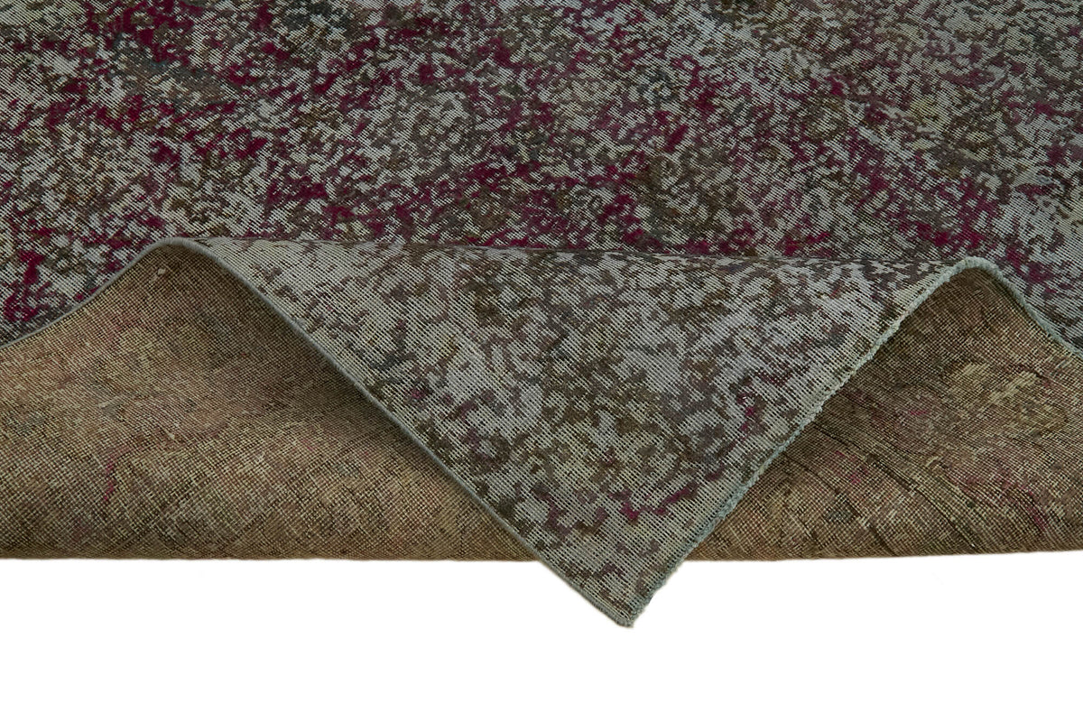 Zelko Gri Kahverengi Soyut Desenli El Dokuma Halı 235x329 cm – kenar detayı