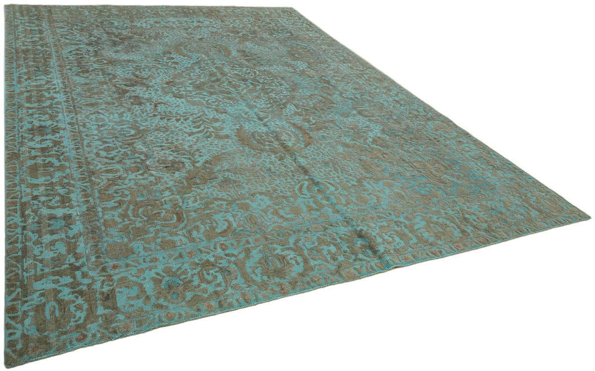 Zelko Turkuaz Kahverengi Madalyon Desenli El Dokuma Halı 293x378 cm – genel görünüm