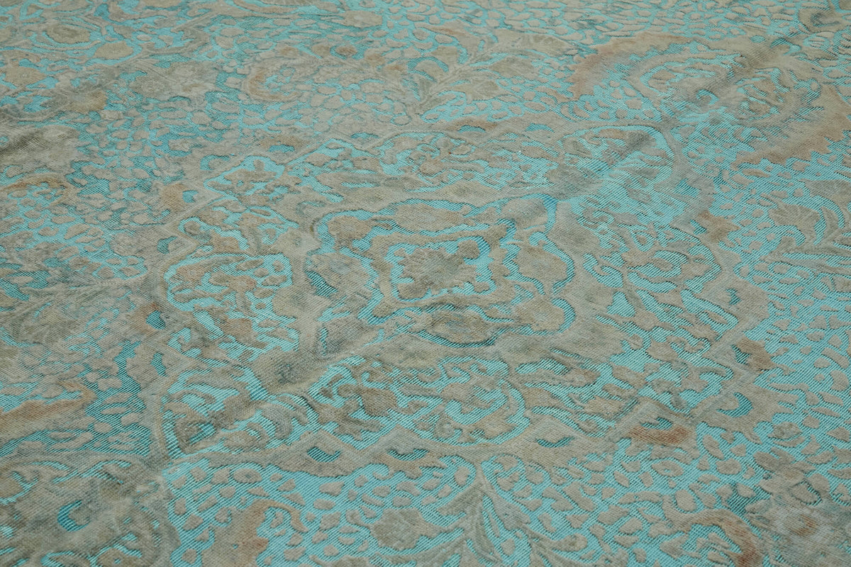 Zelko Turkuaz Kahverengi Madalyon Desenli El Dokuma Halı 293x378 cm – mekânda kullanım