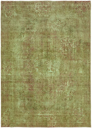 Zelko Yeşil Pembe Vintage Eskitme Yün El Dokuma Halı 285x390 cm