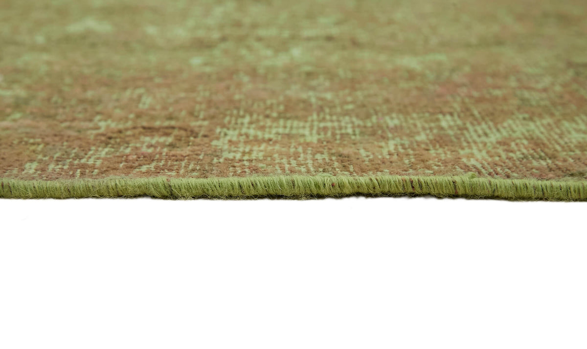 Zelko Yeşil Pembe Vintage Eskitme Yün El Dokuma Halı 285x390 cm – farklı açı