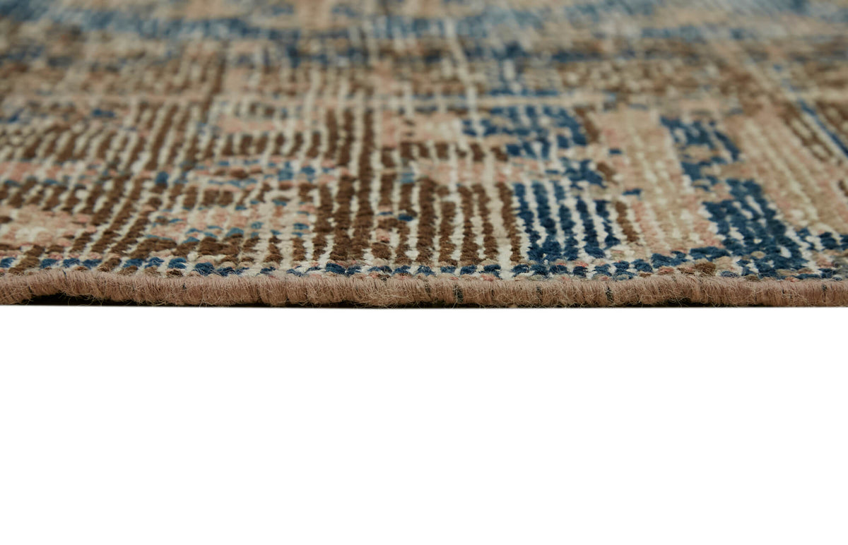 Rusvo Madalyon Desenli Bej ve Gri Vintage Eskitme Halı 265x376 cm – farklı açı