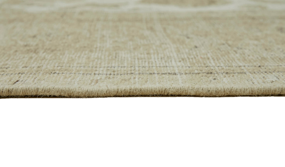 Rusvo Bej Çiçek Desenli Yün ve Pamuk El Dokuma Halı 280x381 cm – farklı açı