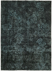 Zelko Overdyed Siyah Soyut Desenli El Dokuma Halı 294x401 cm