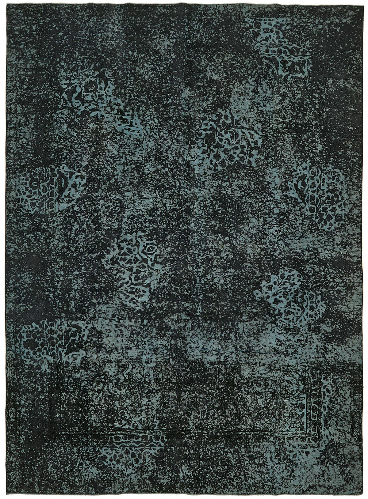 Zelko Overdyed Siyah Soyut Desenli El Dokuma Halı 294x401 cm