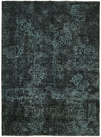 Zelko Overdyed Siyah Soyut Desenli El Dokuma Halı 294x401 cm