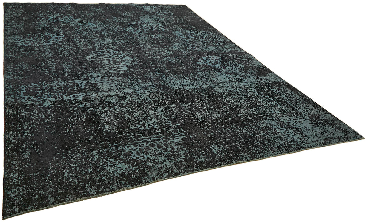 Zelko Overdyed Siyah Soyut Desenli El Dokuma Halı 294x401 cm – genel görünüm