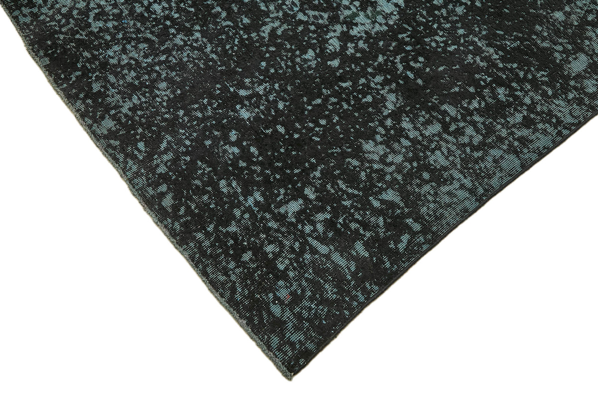 Zelko Overdyed Siyah Soyut Desenli El Dokuma Halı 294x401 cm – detay görünümü