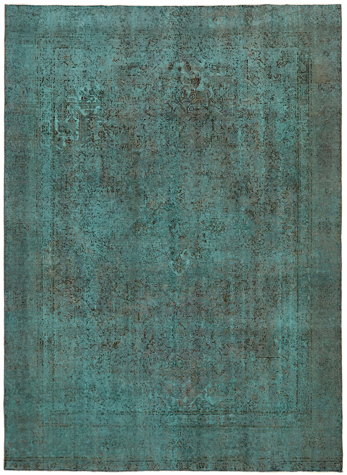 Zelko Vintage Eskitme Halı Turkuaz El Dokuma Klasik 267x361 cm