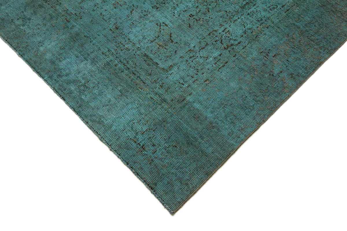 Zelko Vintage Eskitme Halı Turkuaz El Dokuma Klasik 267x361 cm – detay görünümü