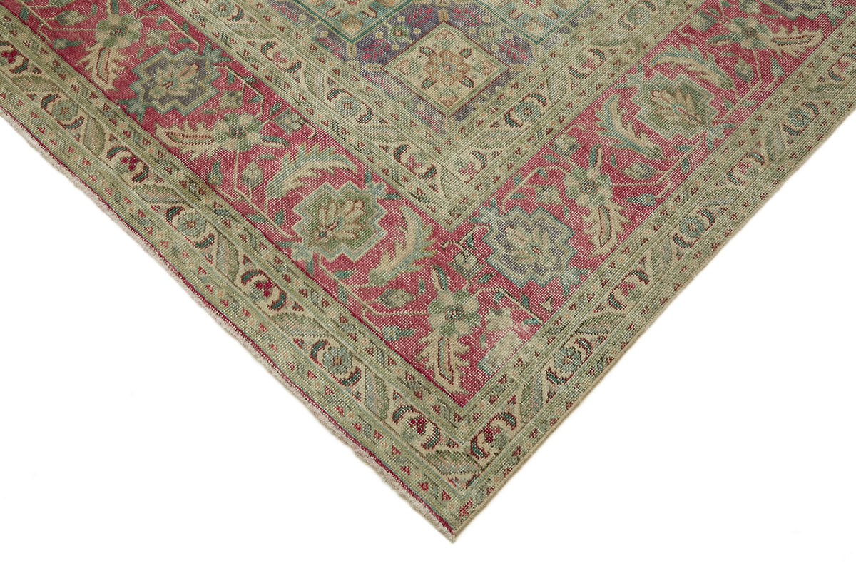 Rusvo Düz Pembe Halı Vintage Geometrik Desenli 241x340 cm 44127 – detay görünümü