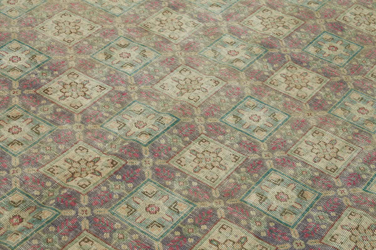Rusvo Düz Pembe Halı Vintage Geometrik Desenli 241x340 cm 44127 – mekânda kullanım
