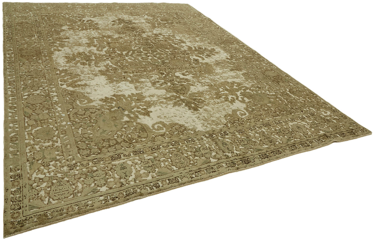 Rusvo Kahverengi Vintage Halı Madalyon Desenli 290x364 cm – genel görünüm