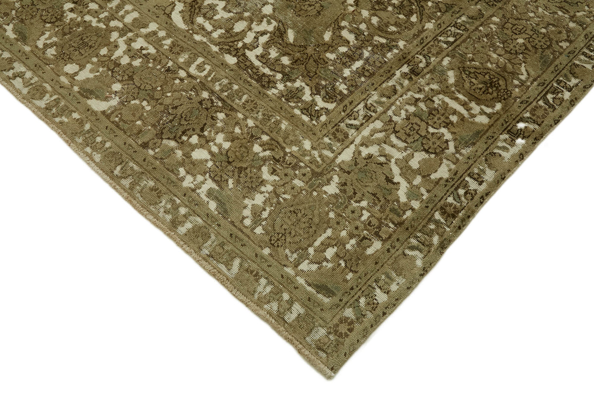 Rusvo Kahverengi Vintage Halı Madalyon Desenli 290x364 cm – detay görünümü