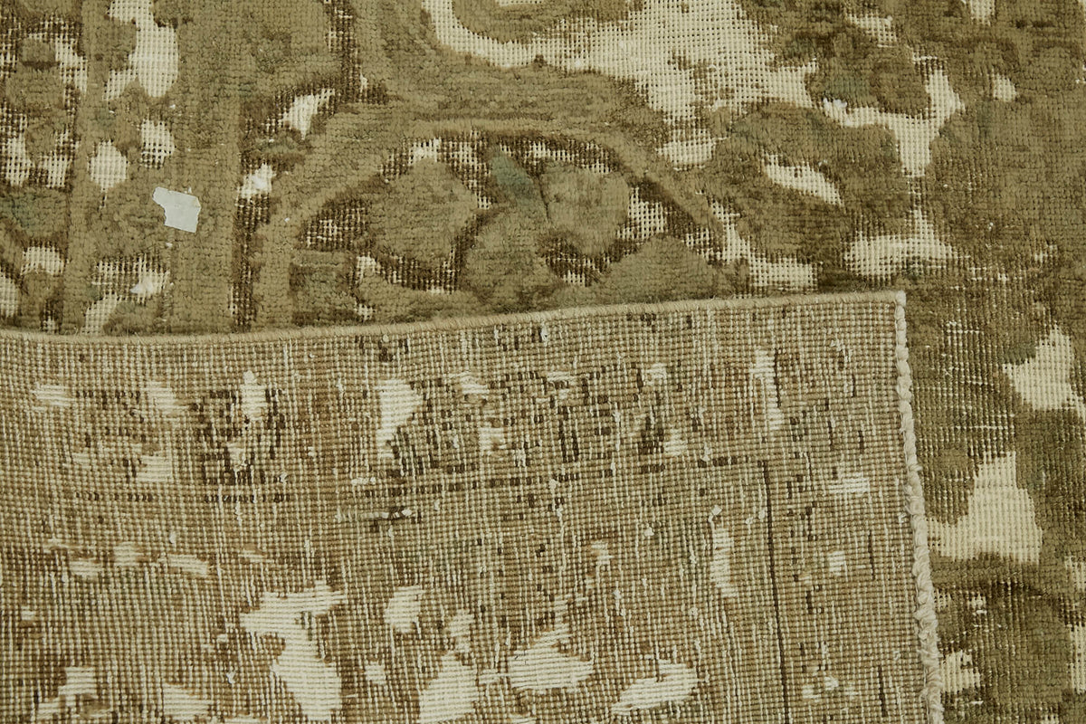 Rusvo Kahverengi Vintage Halı Madalyon Desenli 290x364 cm – arka yüz görünümü