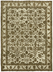 Rusvo Vintage Açık Kahverengi Çiçekli El Dokuma Halı 286x390 cm 44137