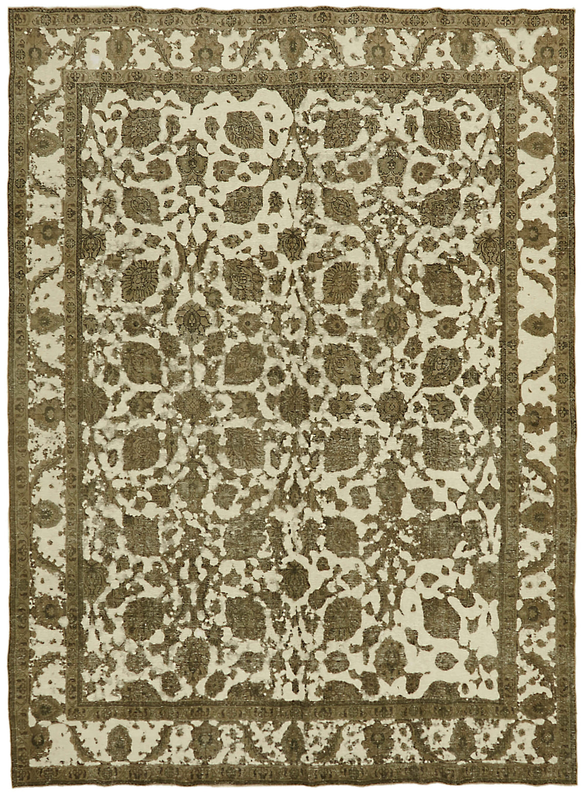 Rusvo Vintage Açık Kahverengi Çiçekli El Dokuma Halı 286x390 cm 44137