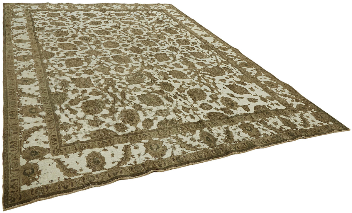 Rusvo Vintage Açık Kahverengi Çiçekli El Dokuma Halı 286x390 cm 44137 – genel görünüm