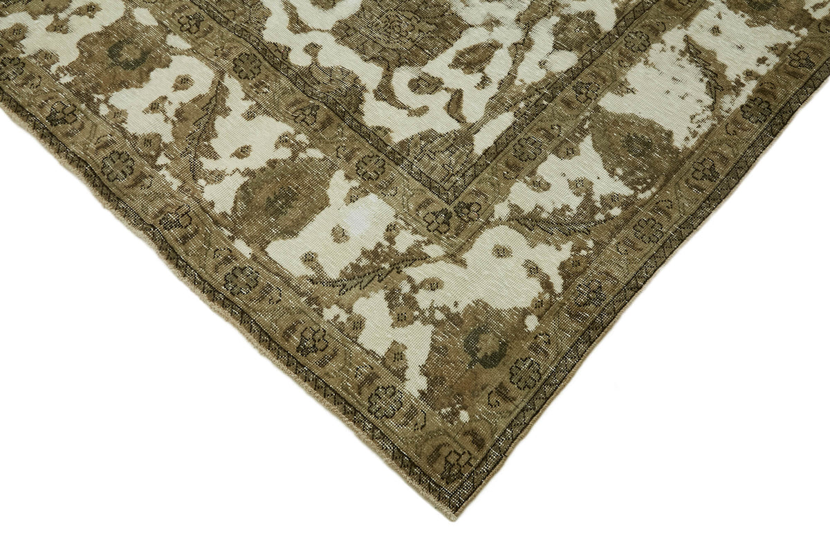 Rusvo Vintage Açık Kahverengi Çiçekli El Dokuma Halı 286x390 cm 44137 – detay görünümü