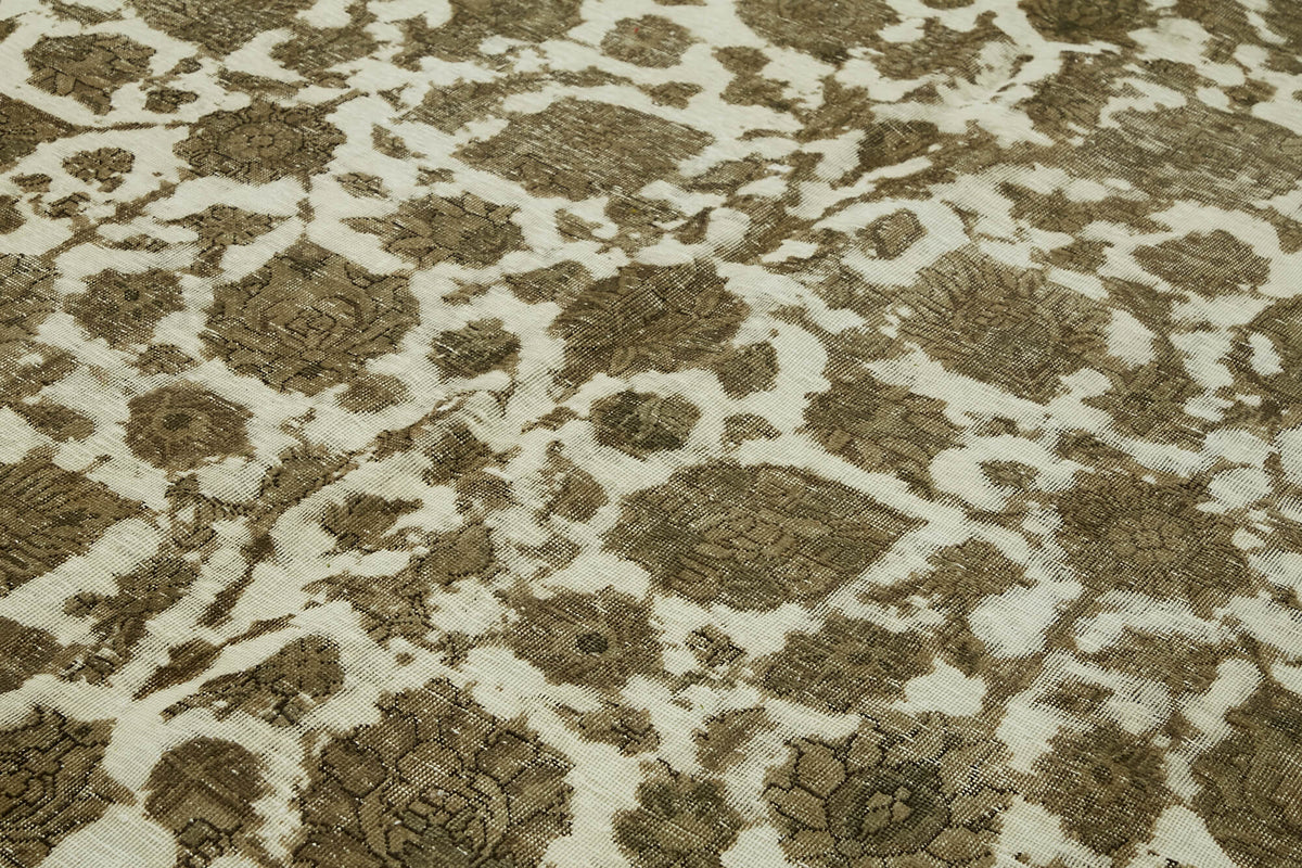 Rusvo Vintage Açık Kahverengi Çiçekli El Dokuma Halı 286x390 cm 44137 – mekânda kullanım