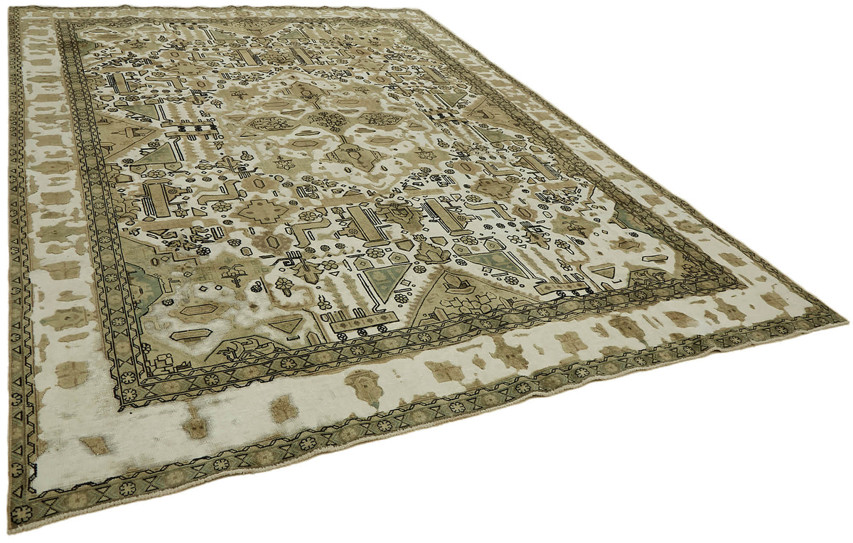 Rusvo Kahverengi Halı 6 m2 Vintage Geometrik Desenli 280x365 cm – genel görünüm