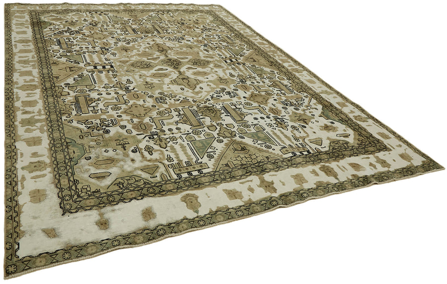 Rusvo Kahverengi Halı 6 m2 Vintage Geometrik Desenli 280x365 cm – genel görünüm