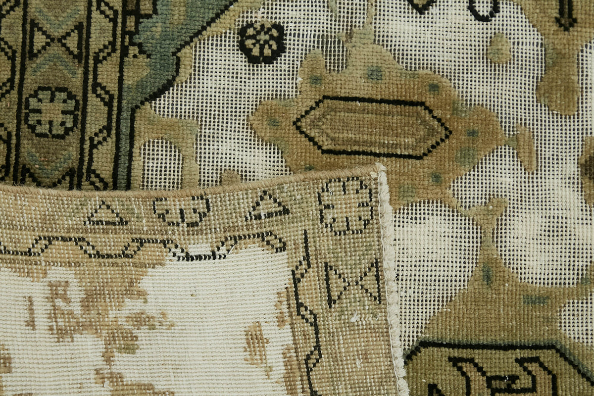 Rusvo Kahverengi Halı 6 m2 Vintage Geometrik Desenli 280x365 cm – arka yüz görünümü