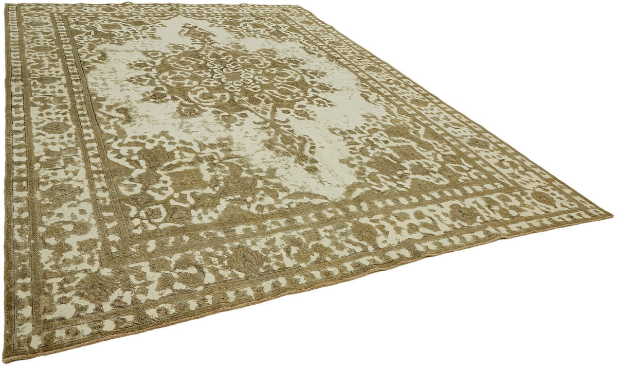 Rusvo Krem Kahverengi Madalyon Desenli Vintage Halı 293x380 cm – genel görünüm
