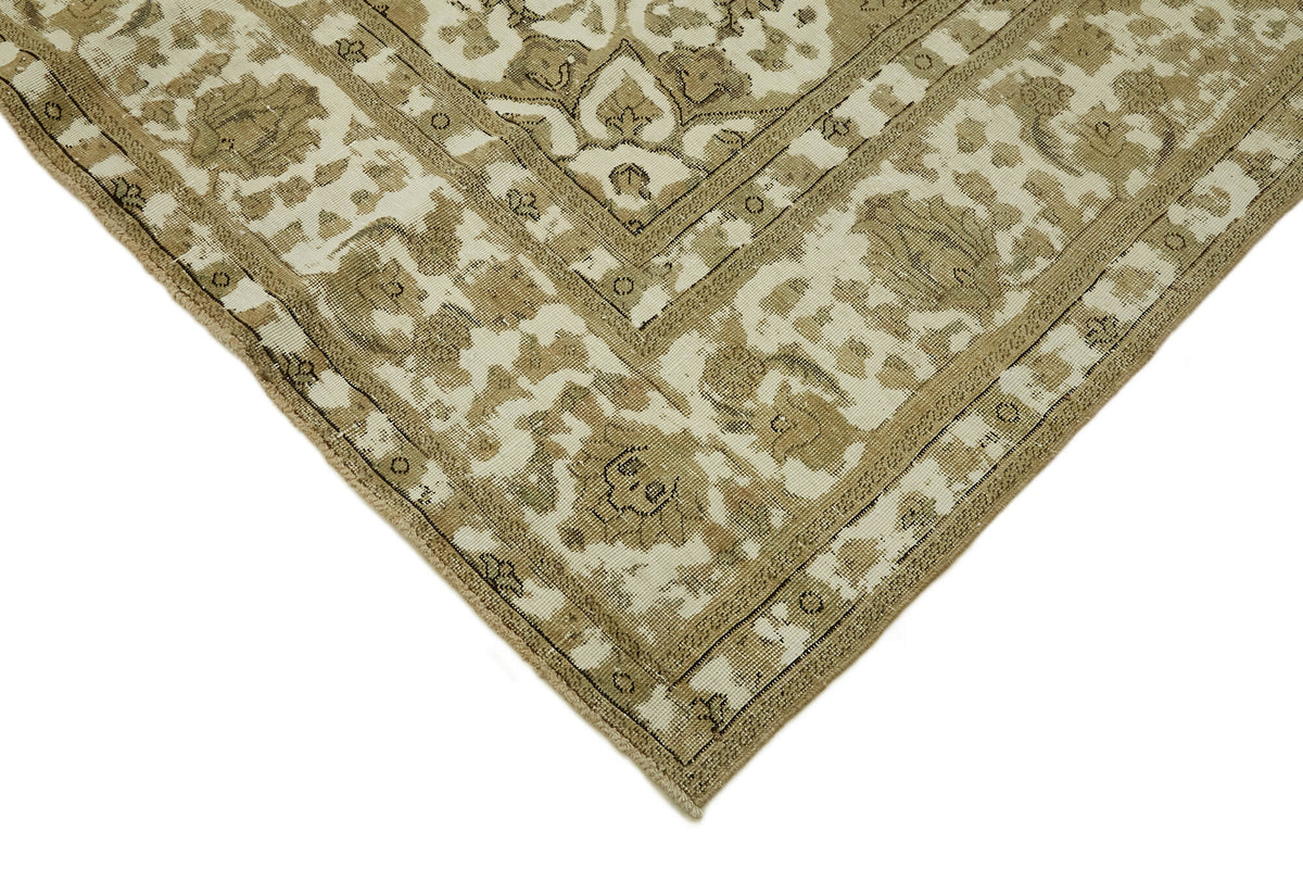 Rusvo Krem Kahverengi Madalyon Desenli Vintage Halı 293x380 cm – detay görünümü