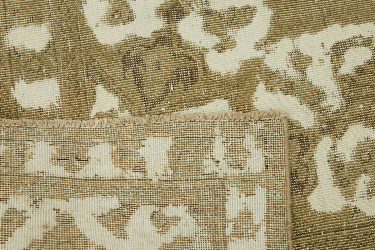 Rusvo Krem Kahverengi Madalyon Desenli Vintage Halı 293x380 cm – arka yüz görünümü