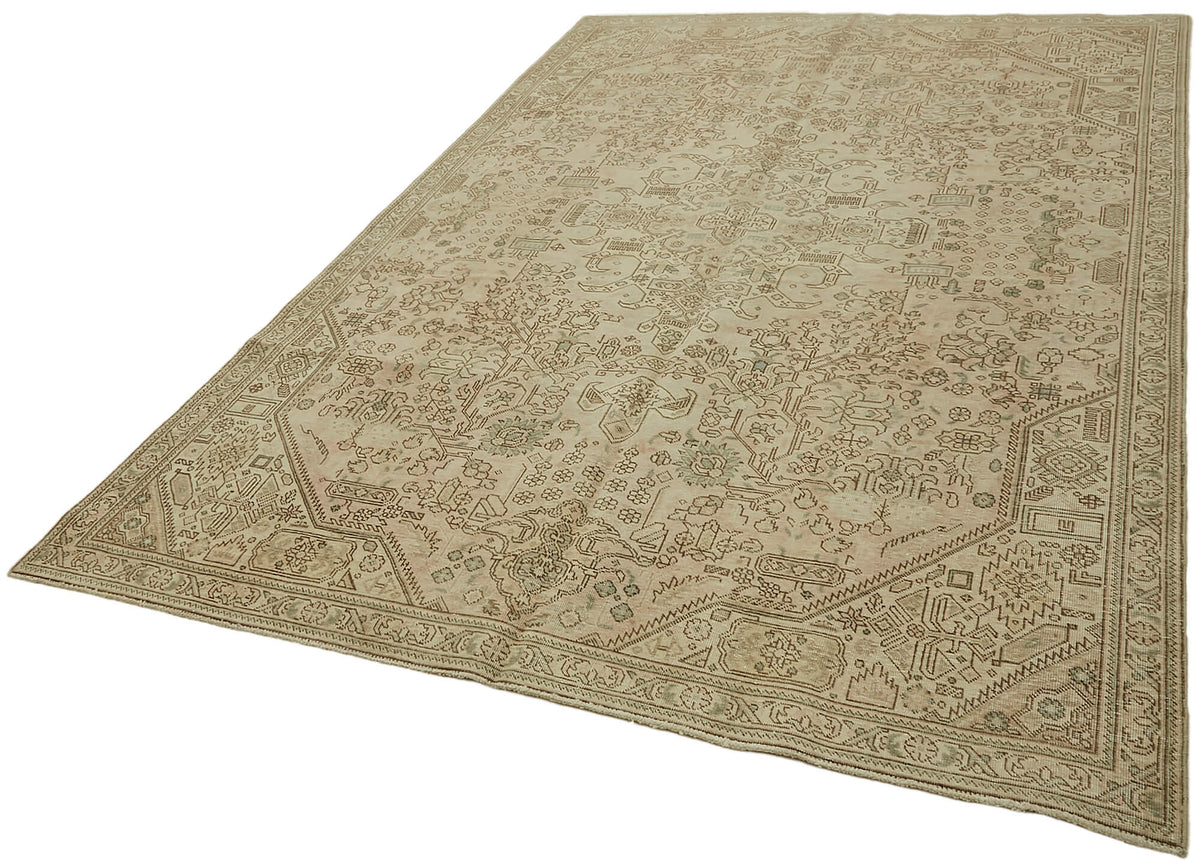 Rusvo Vintage Pembe Madalyon Desenli El Dokuma Halı 190x289 cm 44148 – doku yakın çekim